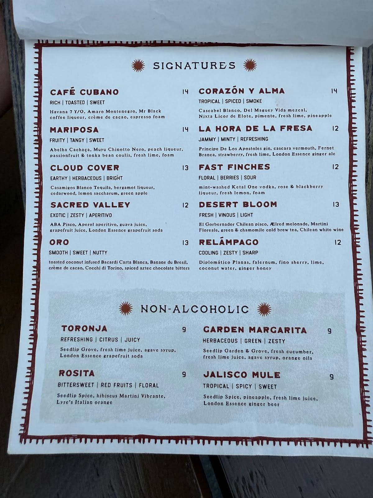 Azotea Rooftop Restaurant & Bar меню