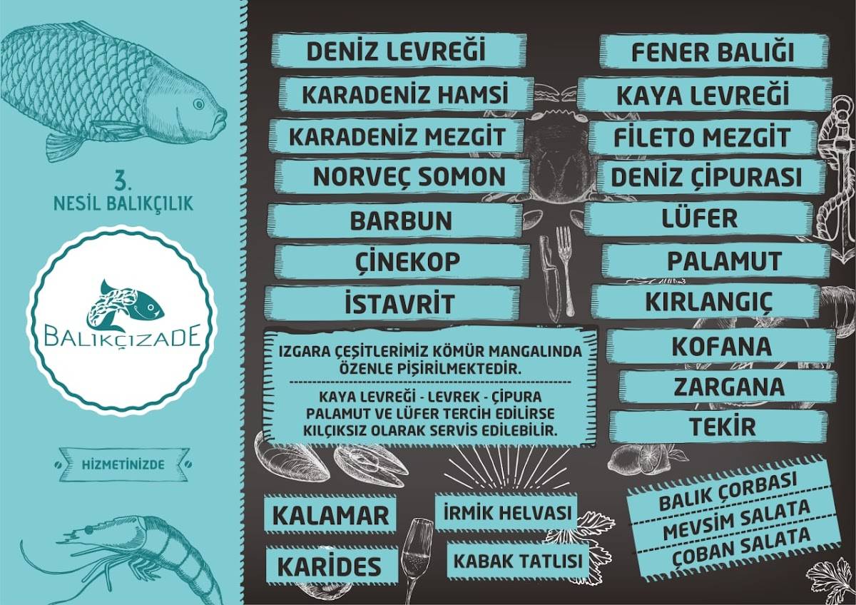 BALIKÇIZADE меню