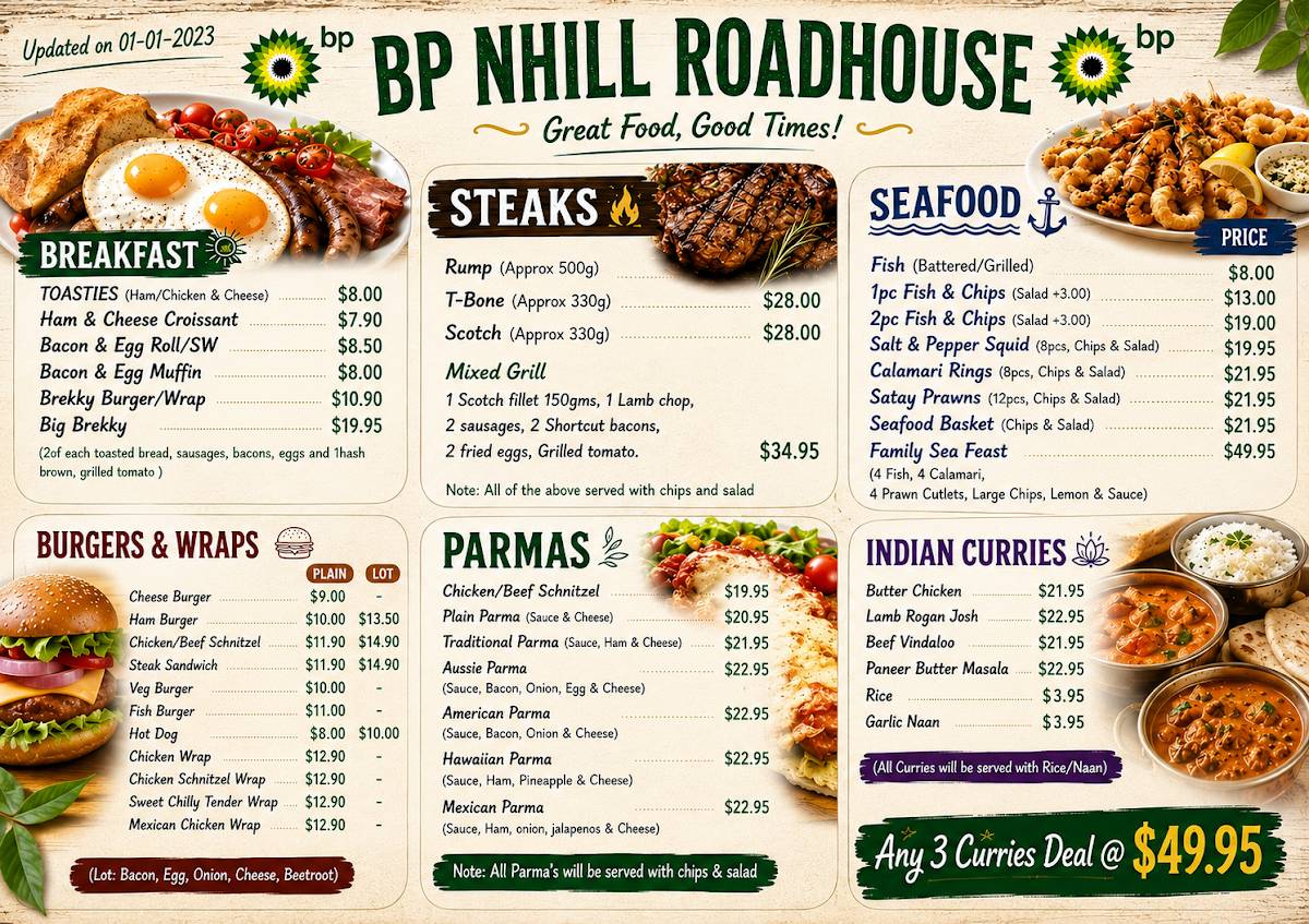 BP Nhill Road House меню