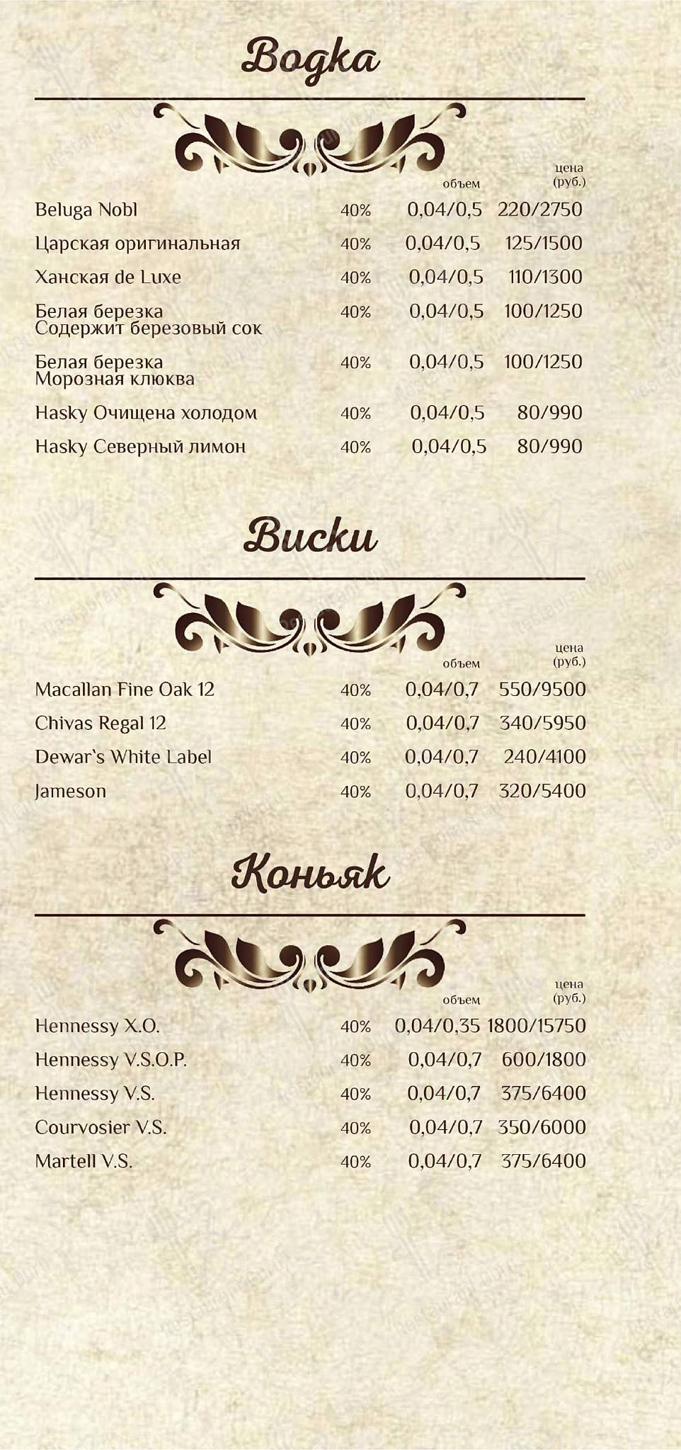 Breakfast Menu ресторана Балканский дворик в Нижнем Новгороде