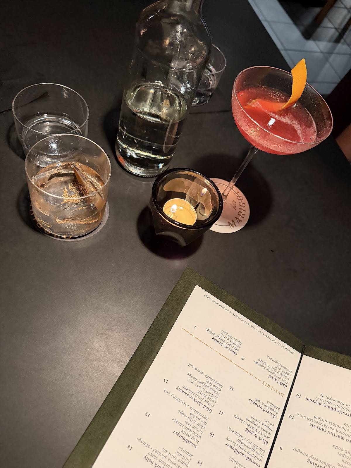 Bar Marigold меню