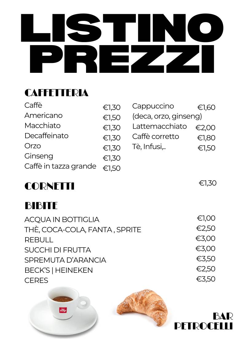 Bar Petrocelli меню