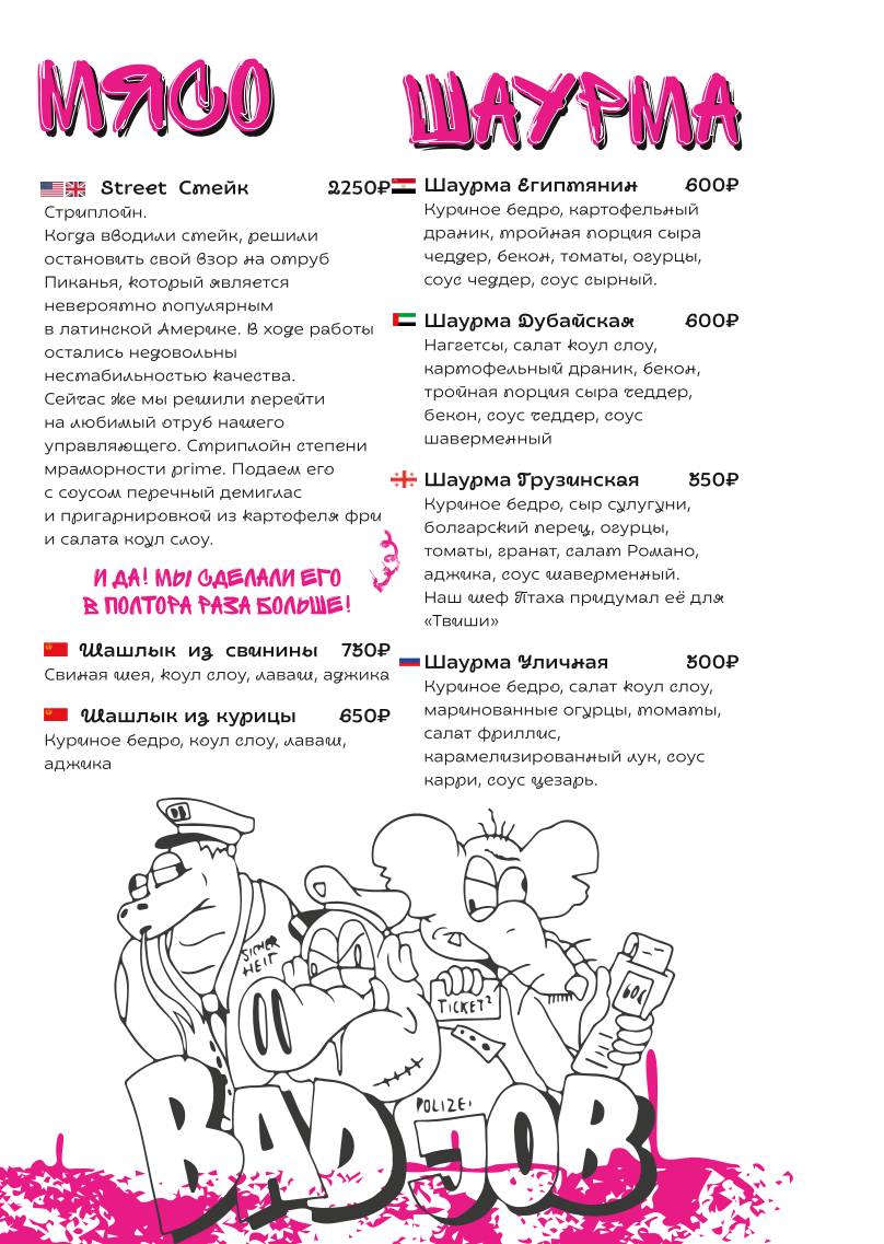 Улицы меню