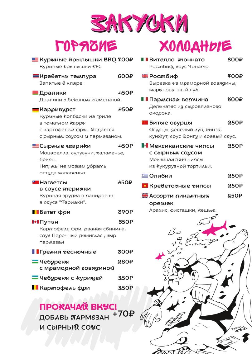 Улицы меню
