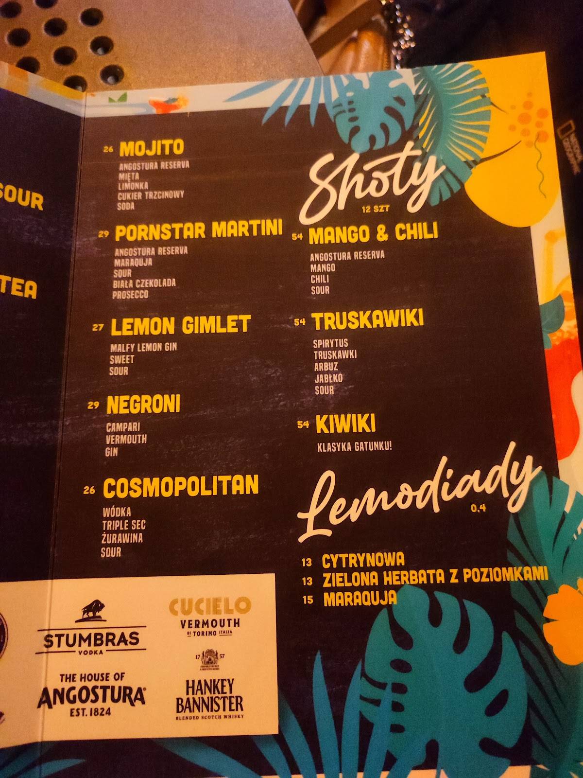 Barka меню