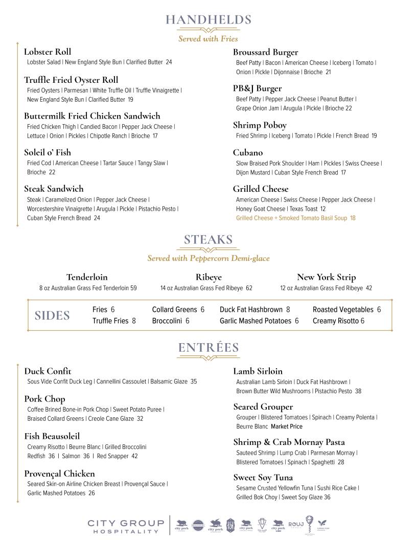 Beausoleil Coastal Cuisine меню