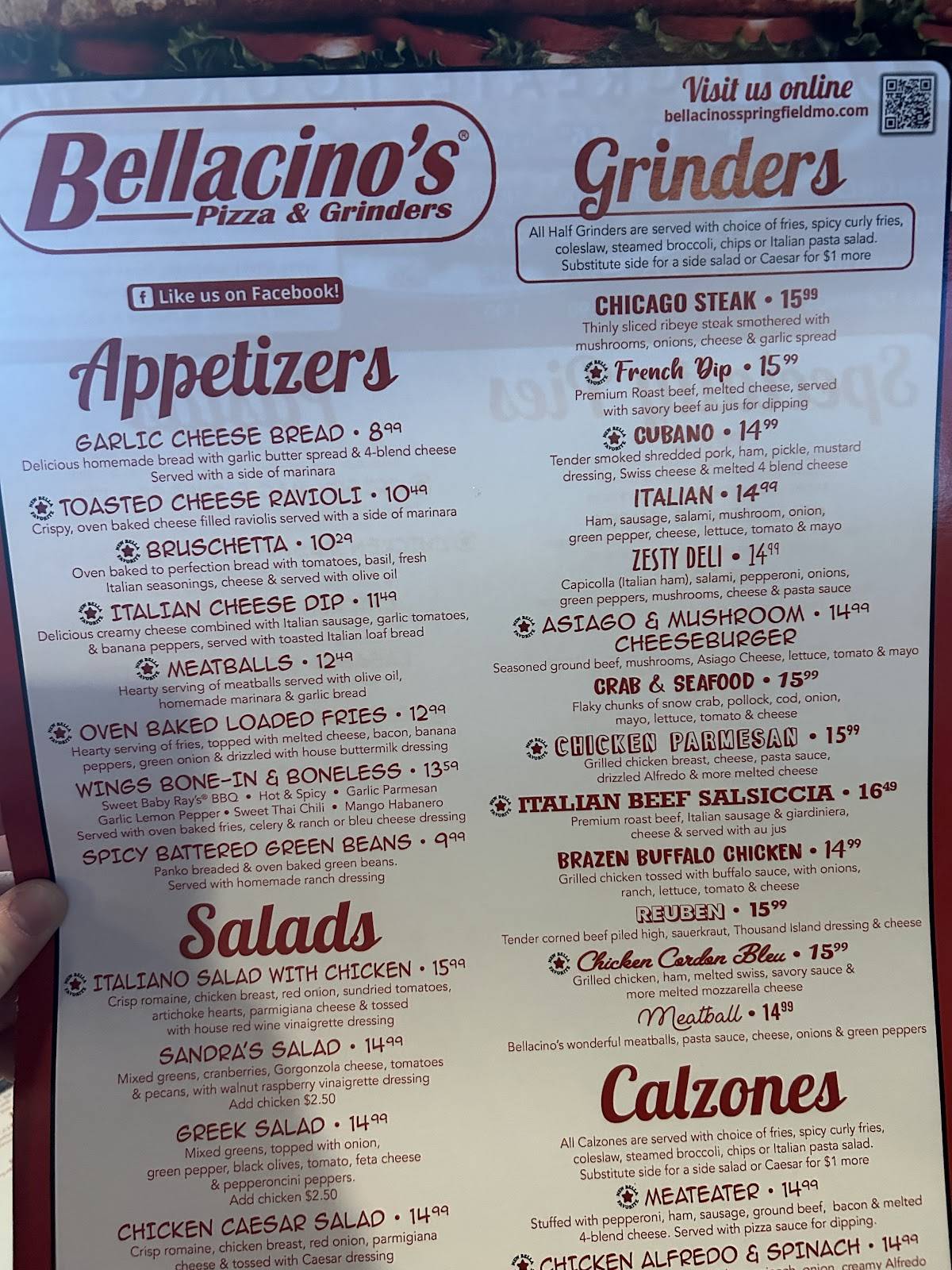 Bellacino's Pizza & Grinders меню