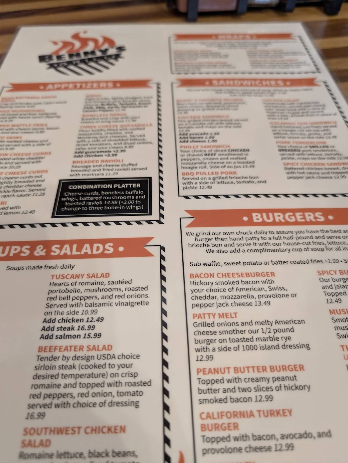 Benny's Grill меню