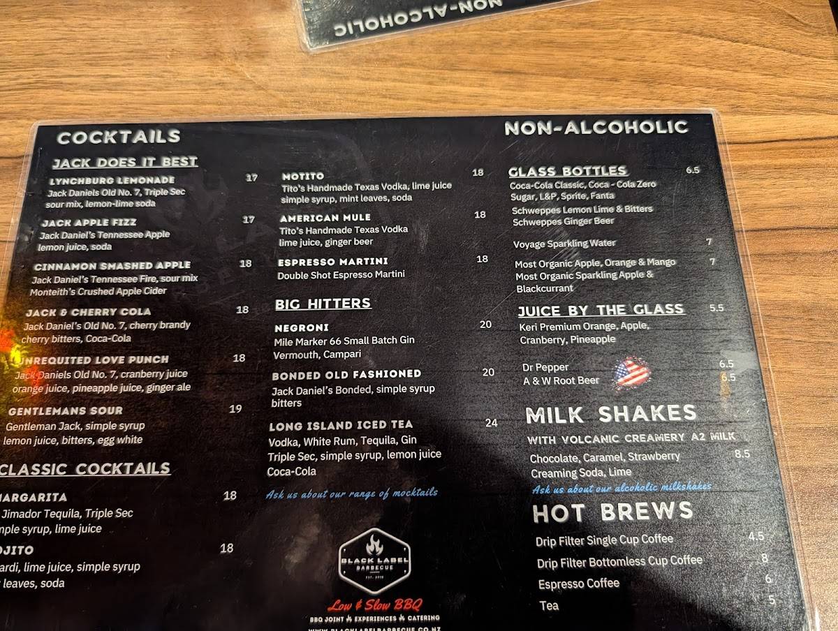 Black Label Barbecue меню