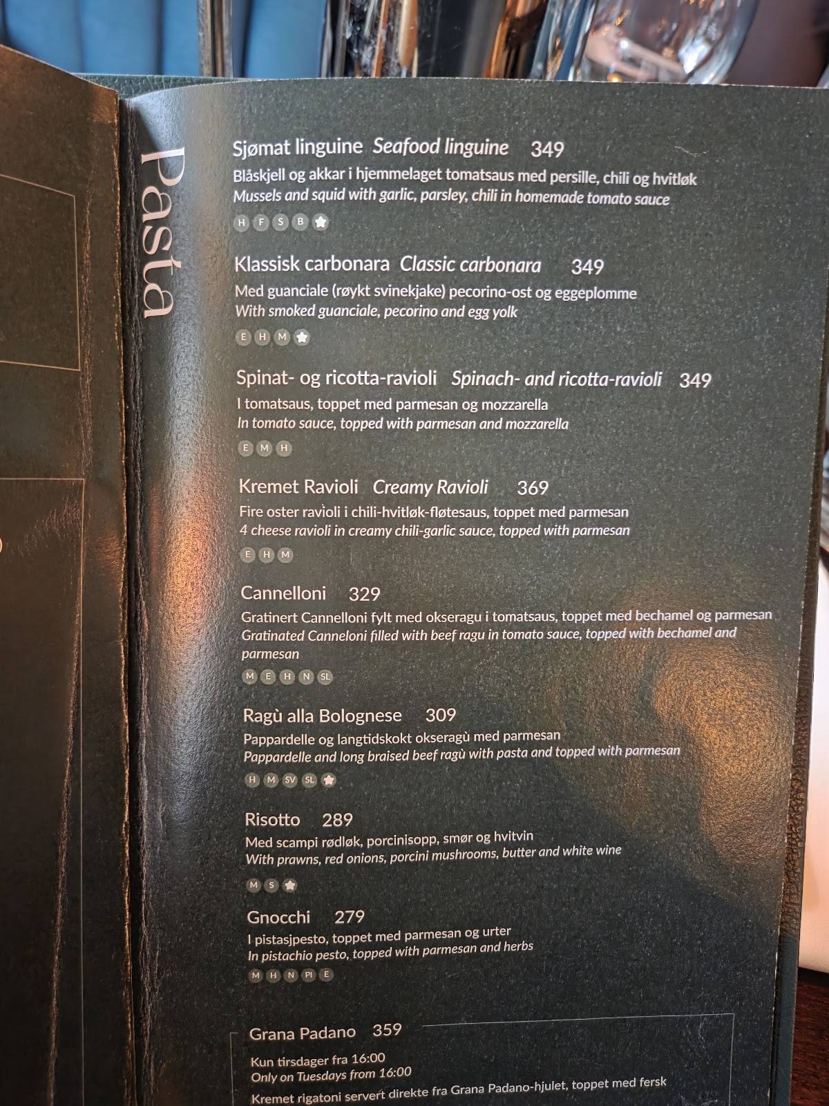Boccone Ristorante меню