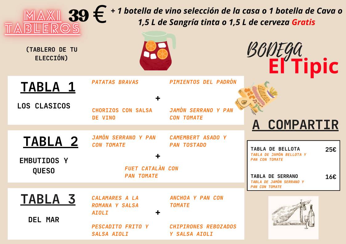 Bodega El Típic меню