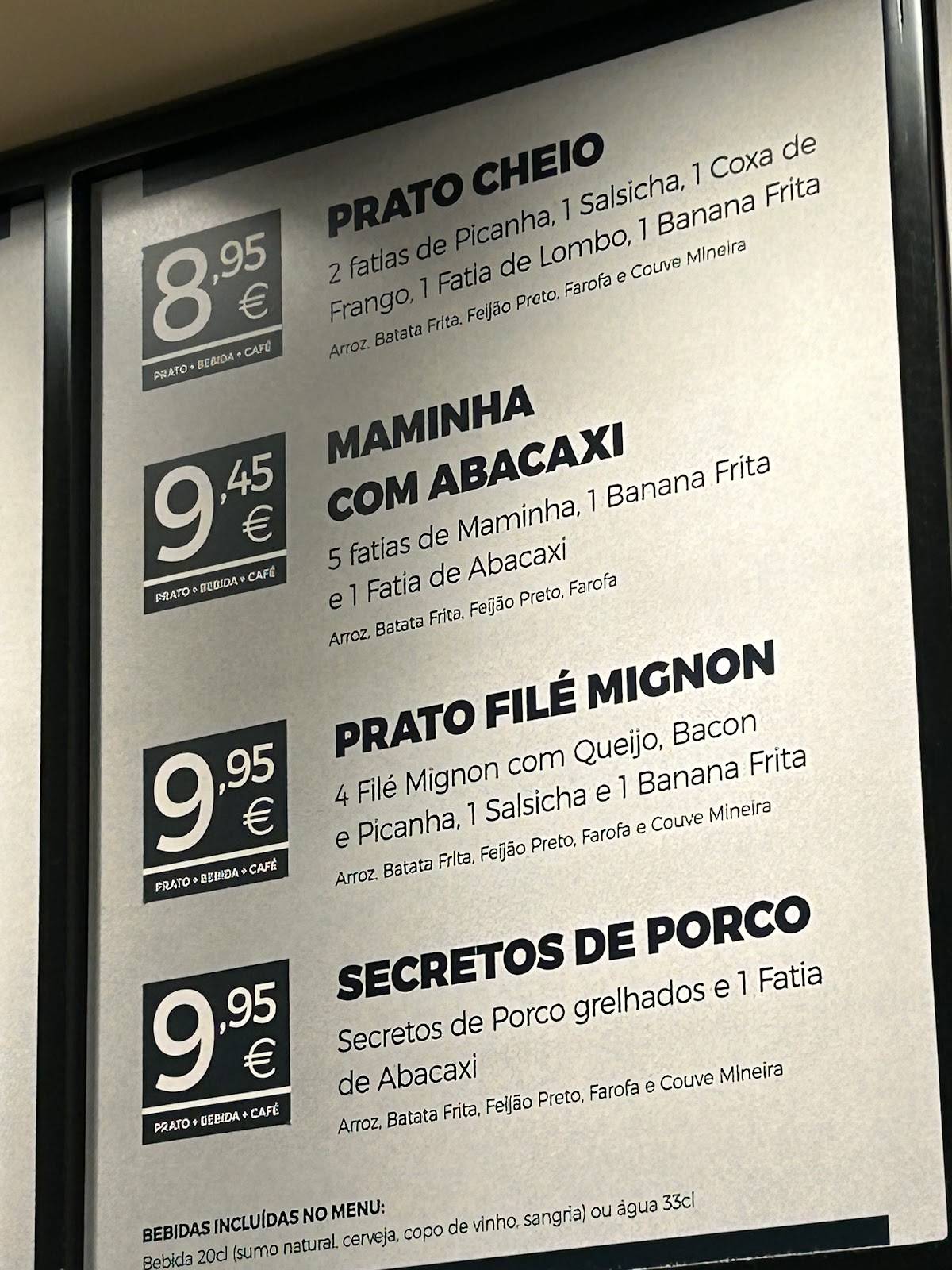 Brasa Rio меню