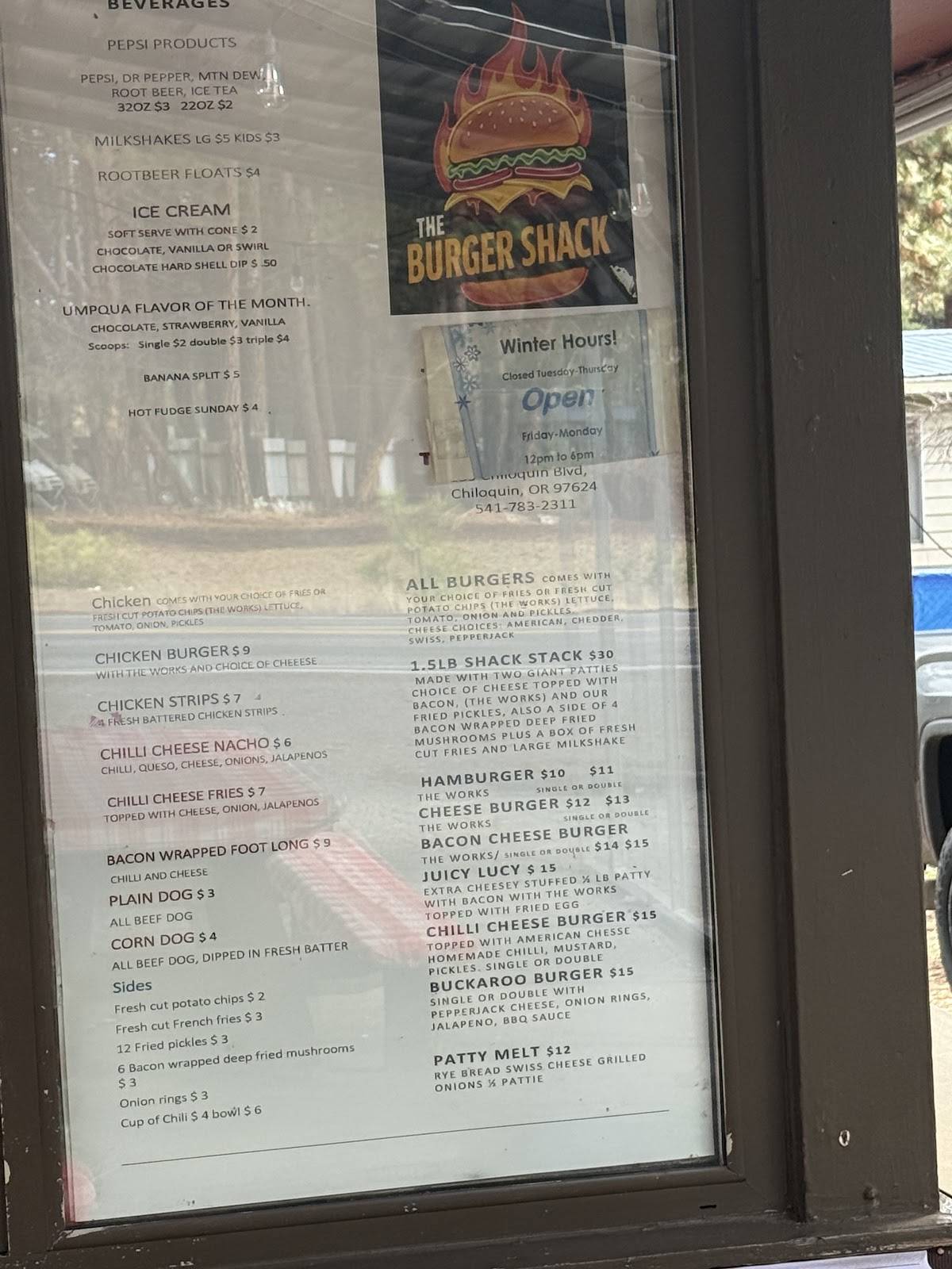 Burger Shack меню