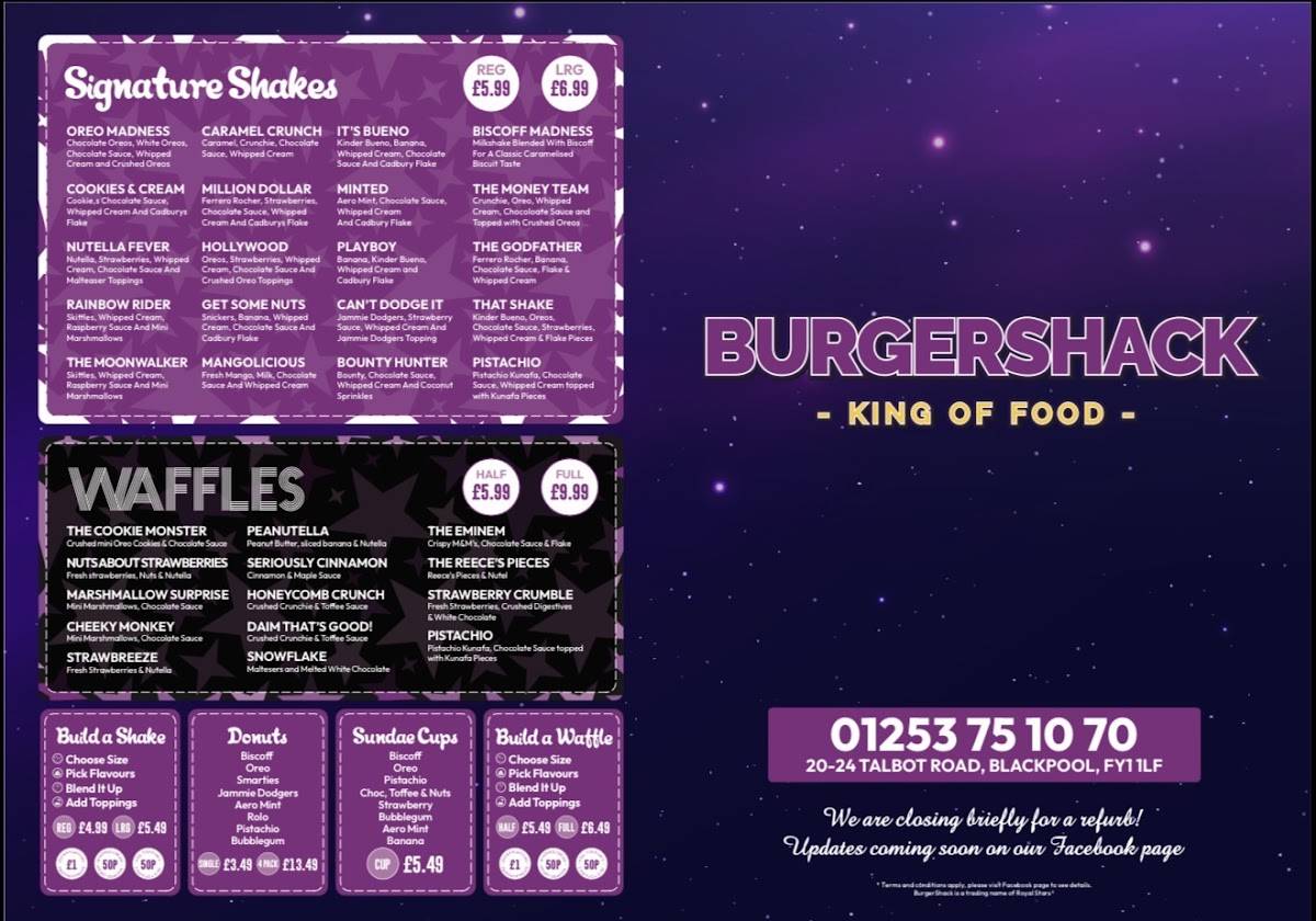 Burgershack меню