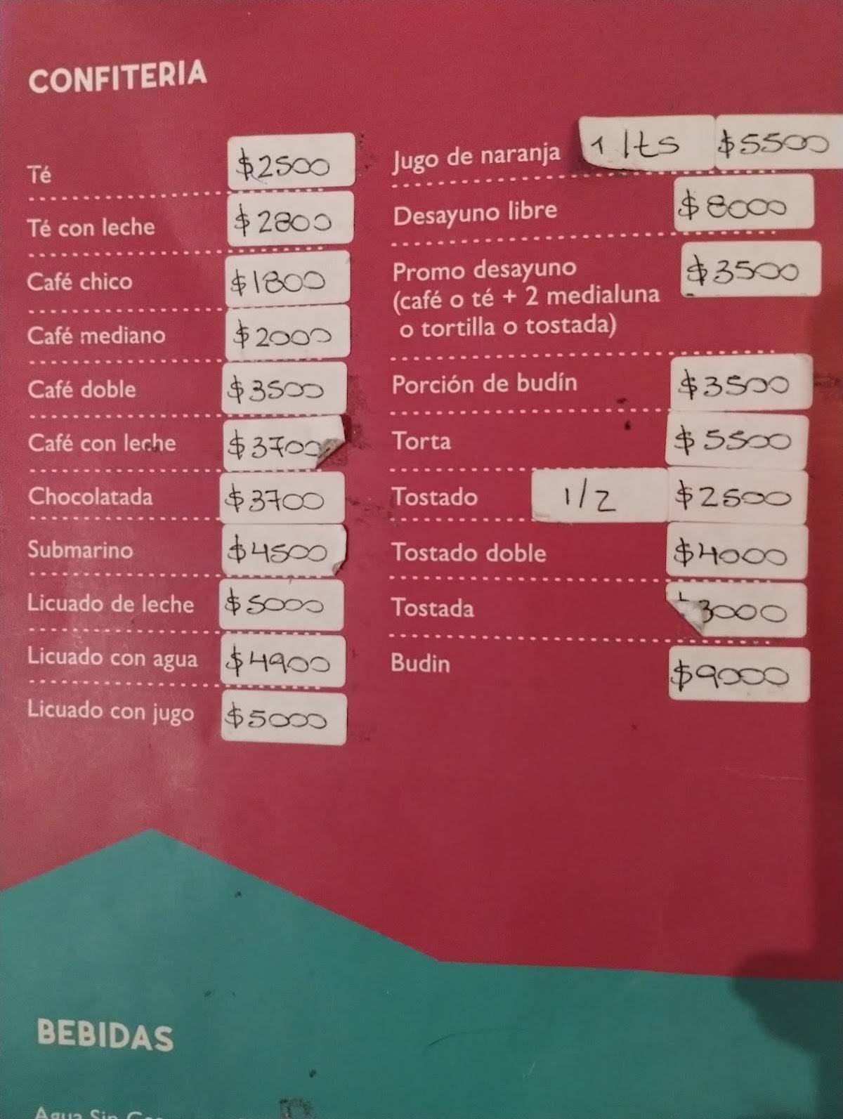 CASABINDO меню