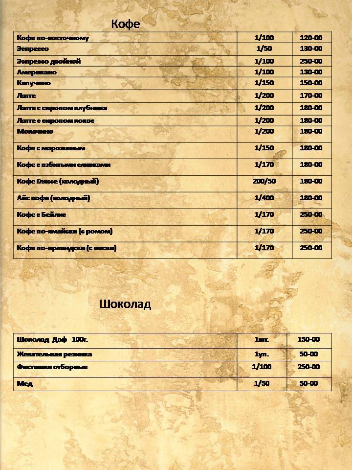 Аквариум меню
