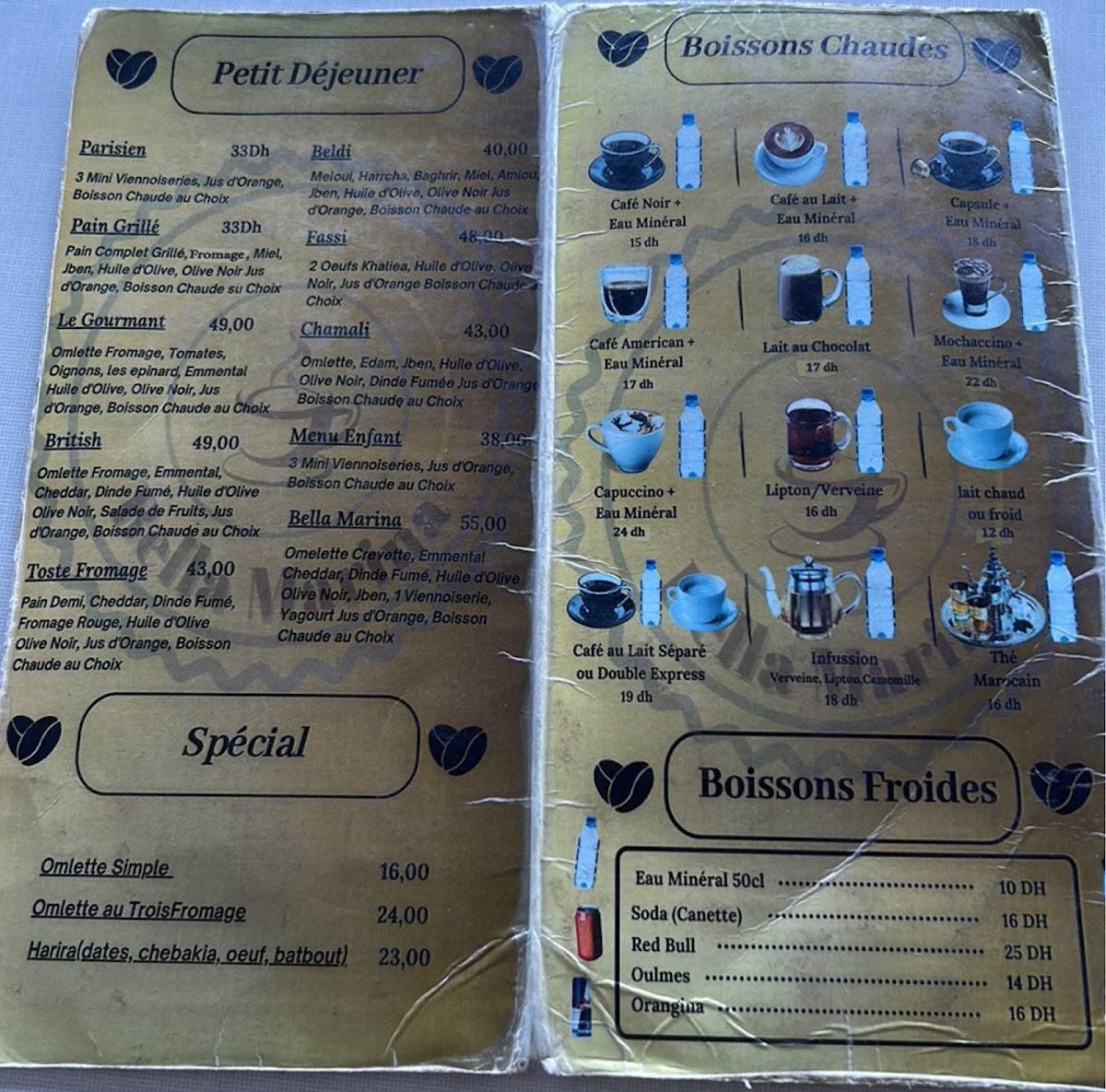 Café BELLA MARINA меню