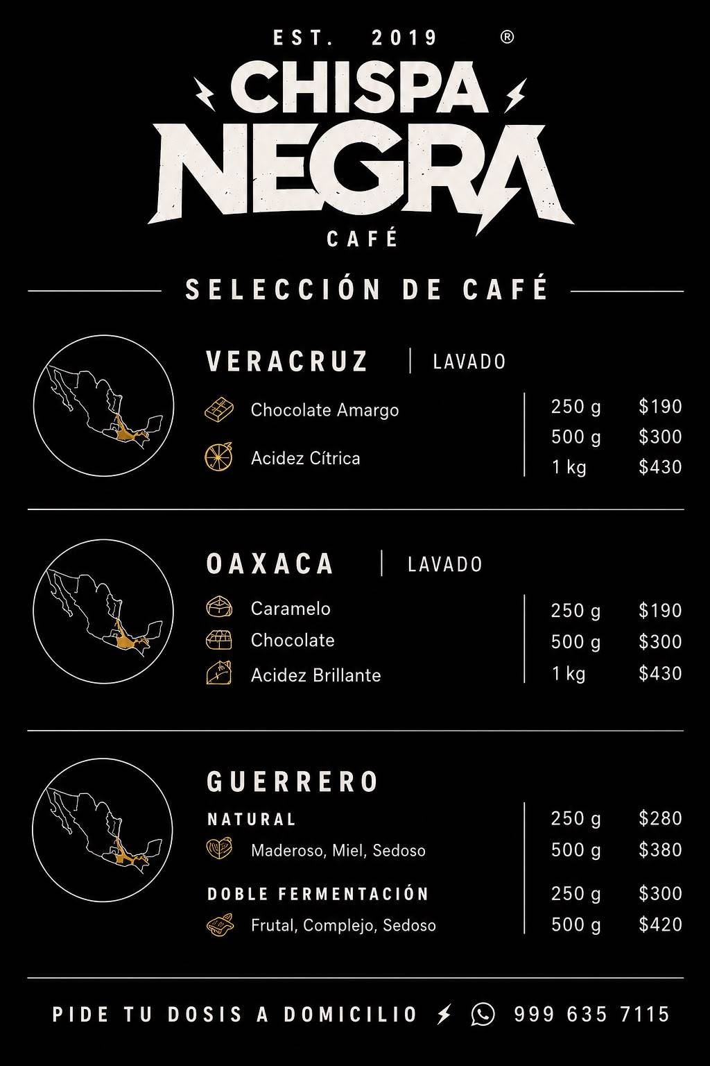 Café Chispa Negra меню