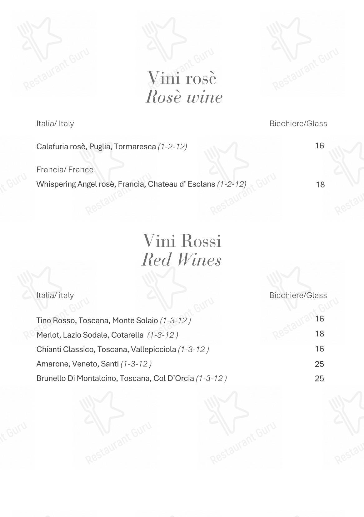 Café Romano в Риме - 菜单