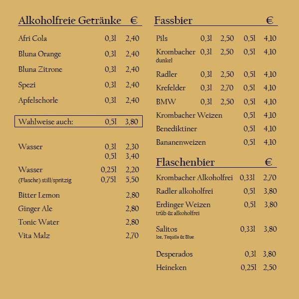 Stadtcafe Ahlen меню