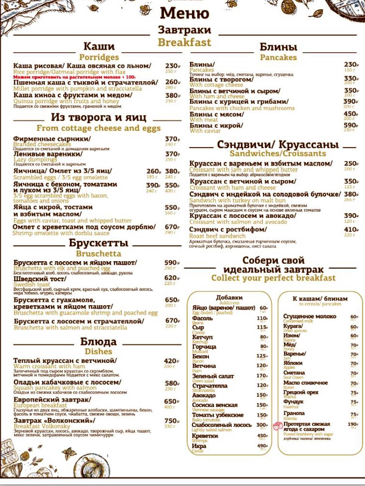 Волконский меню