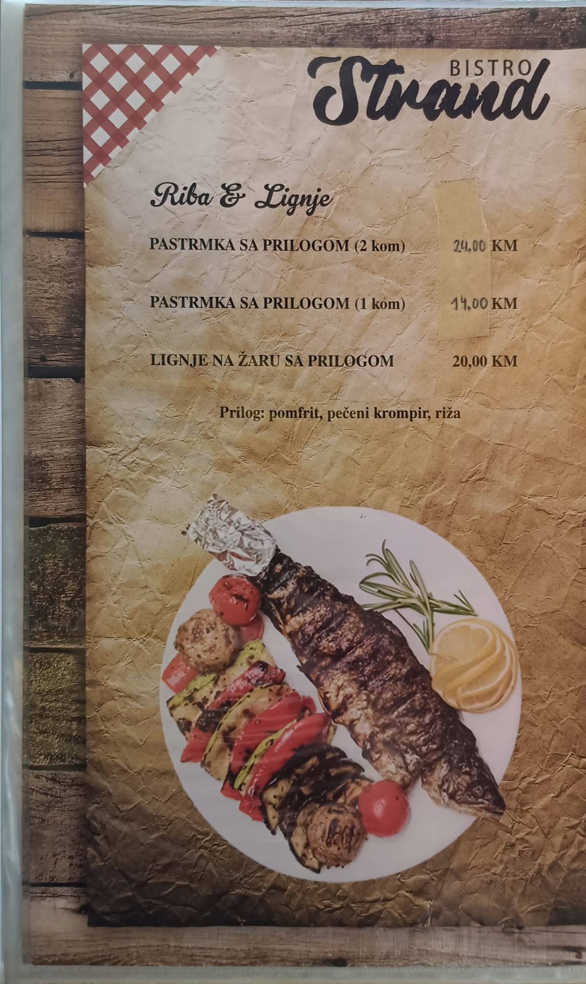Caffe Strand меню