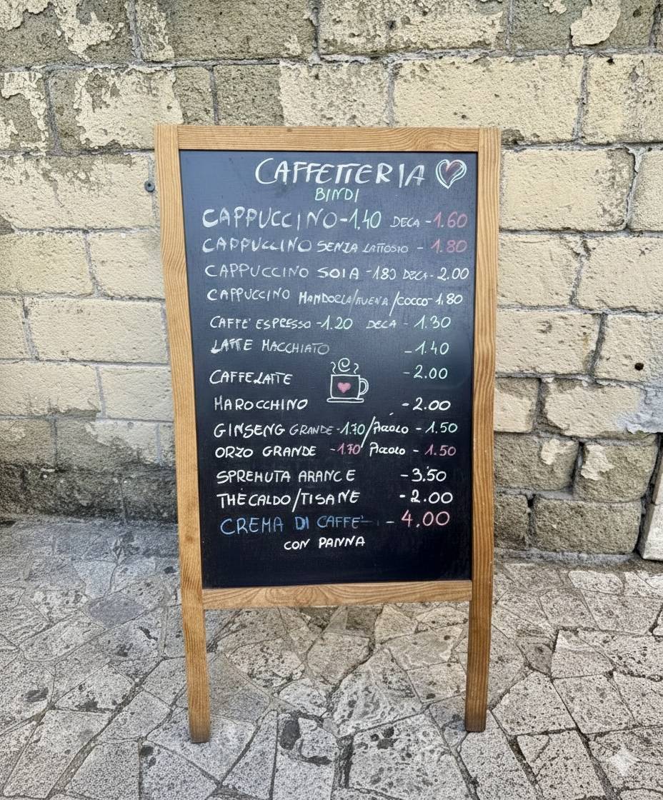 Caffetteria Bindi меню