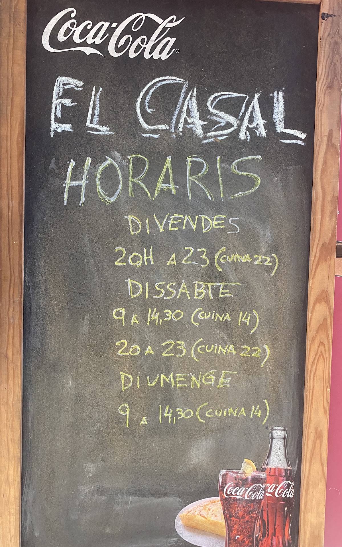 Casal de Rojals меню