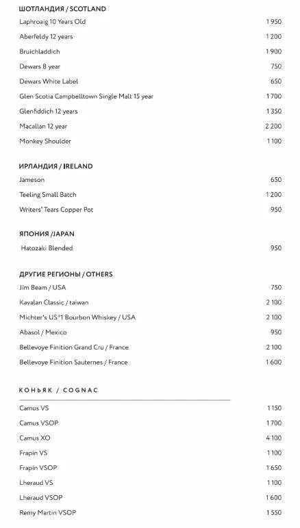 Cevicheria меню