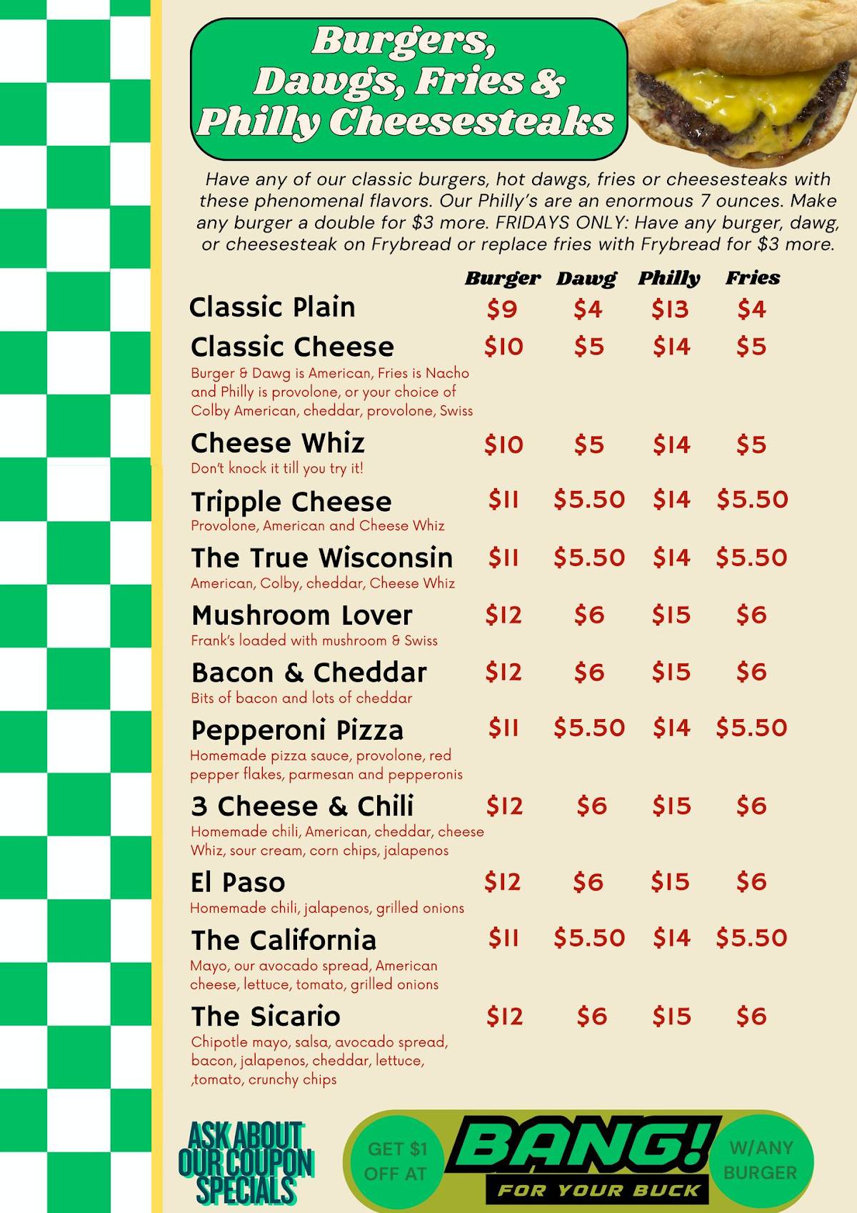 CheeseHeads Grill меню