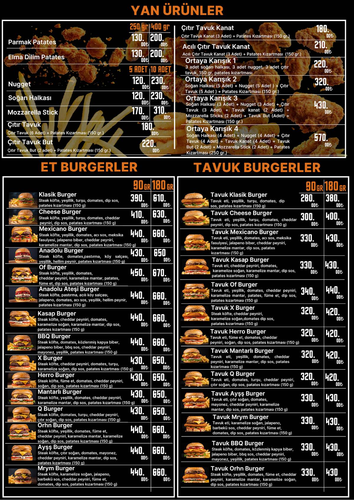 Chef Burger меню