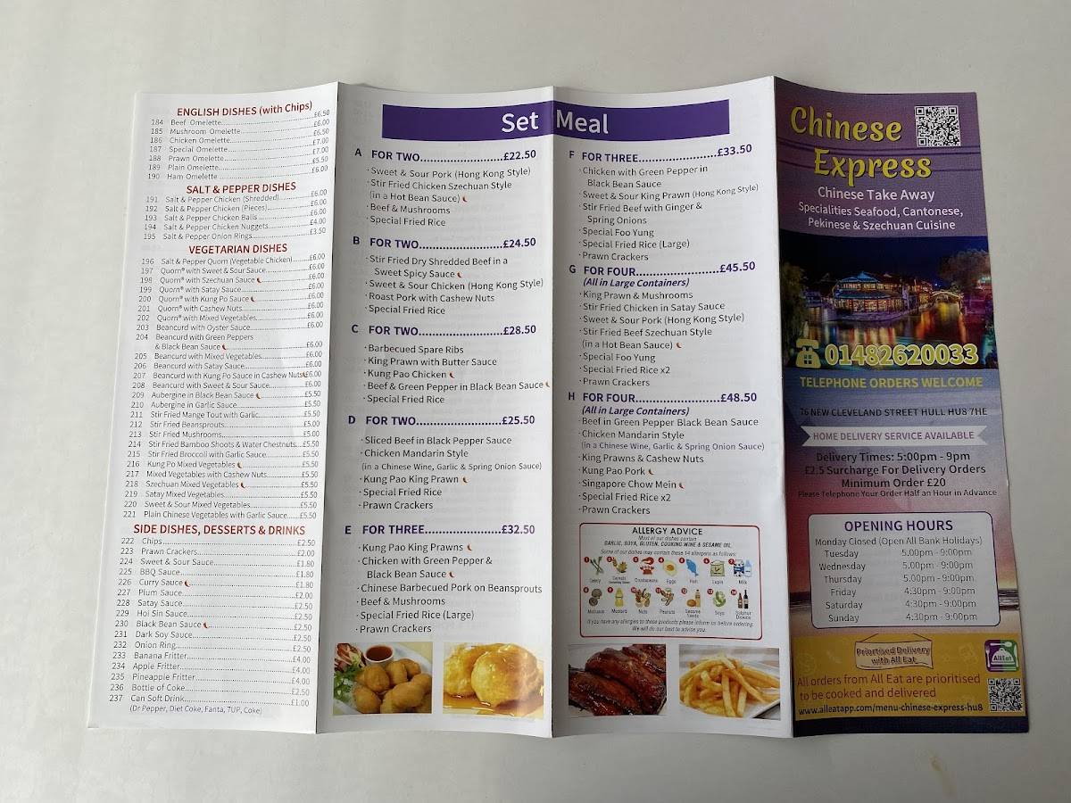 Chinese Express Chinese Takeaway меню
