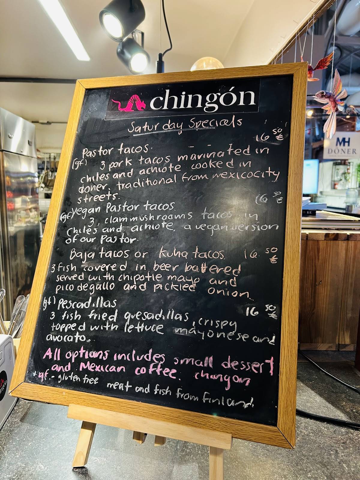 Chingon меню