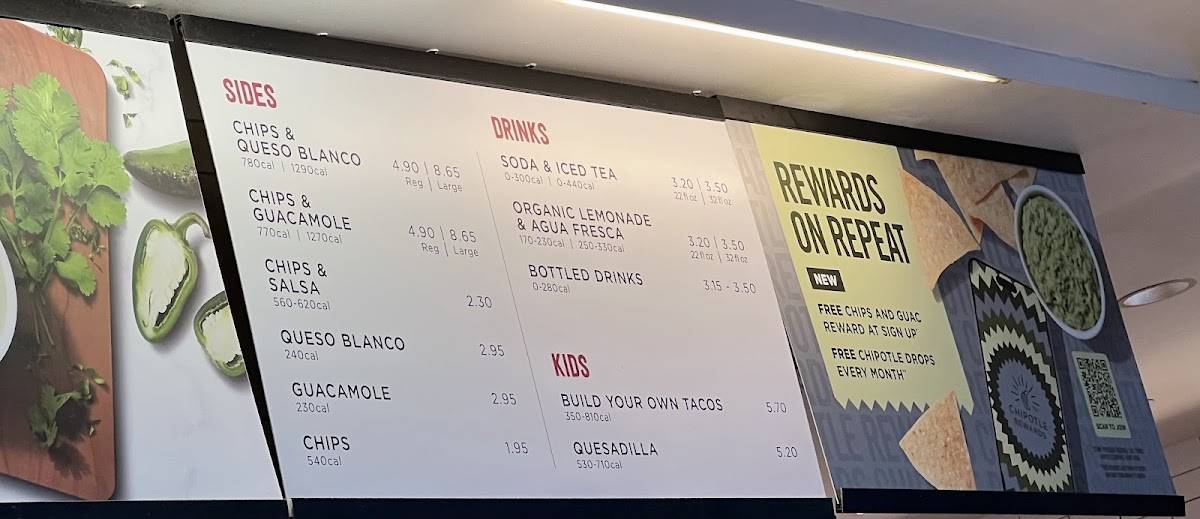 Chipotle Mexican Grill меню
