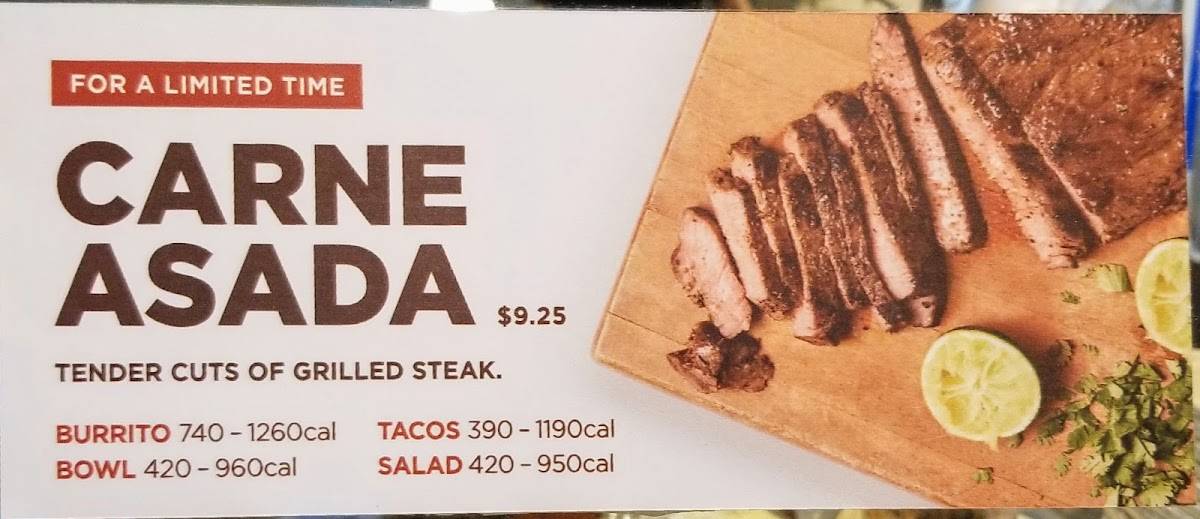 Chipotle Mexican Grill меню