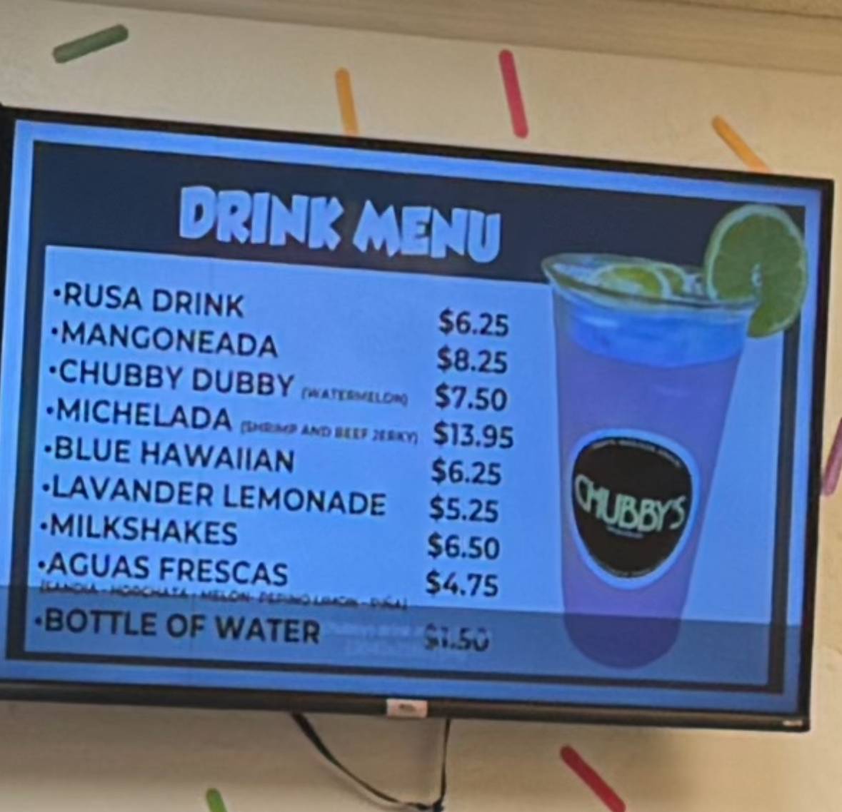 Chubby's Snack Bar меню