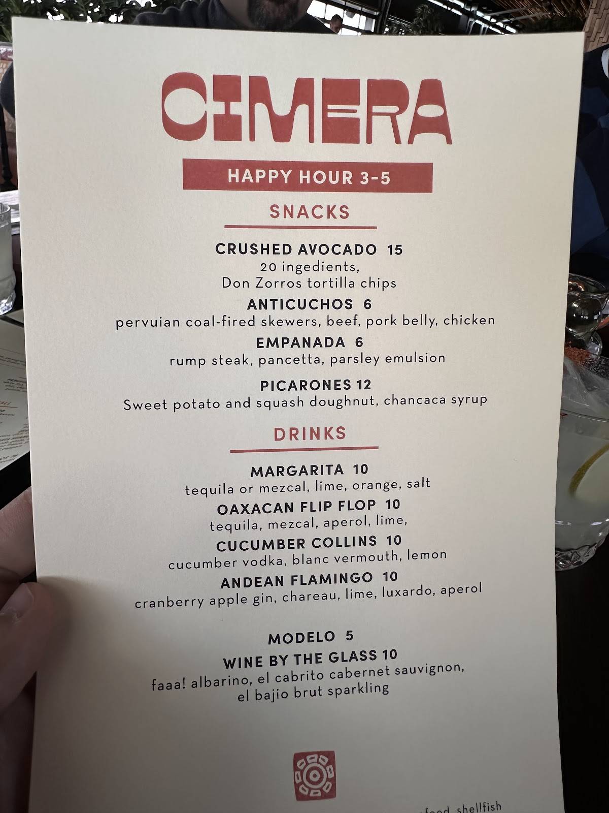 Cimera меню