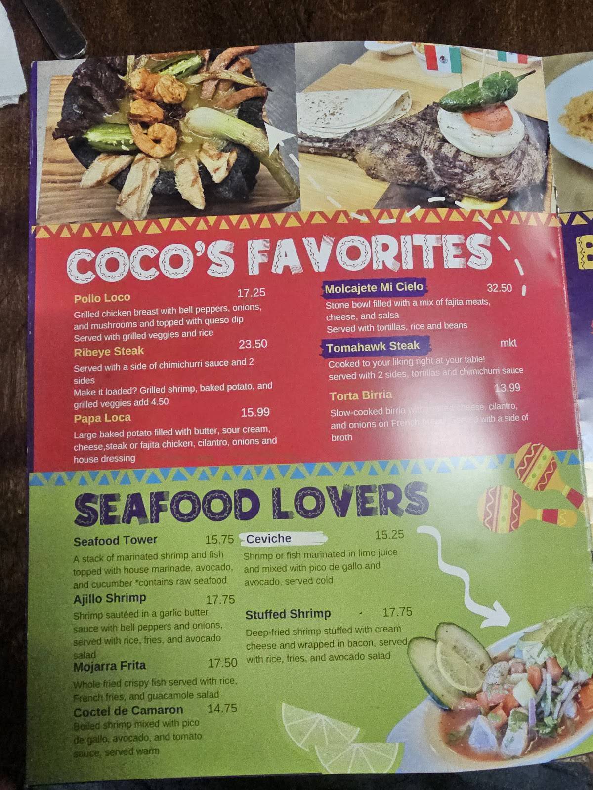 CoCo's Mexican Grill меню