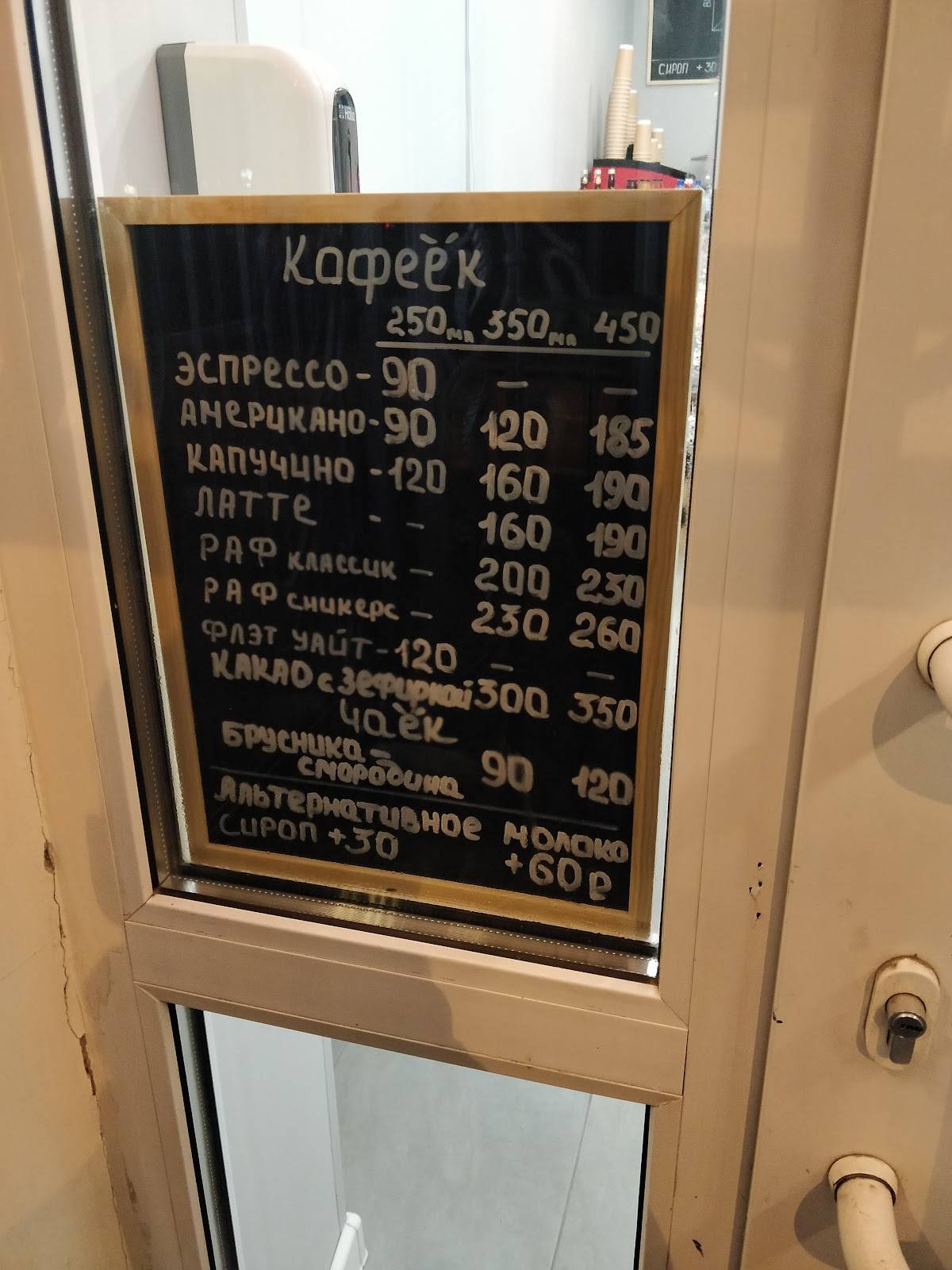 Кофеметрия меню