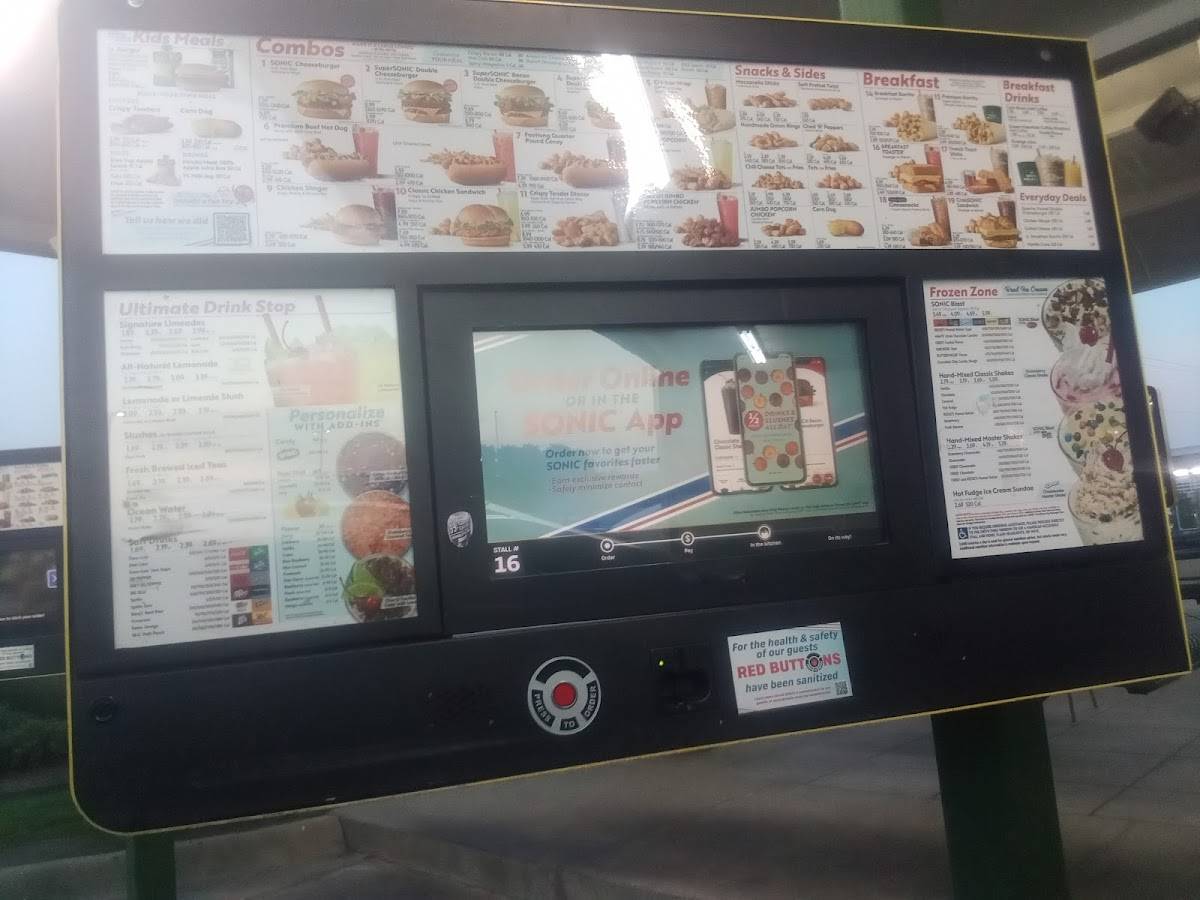 Sonic Drive-In меню