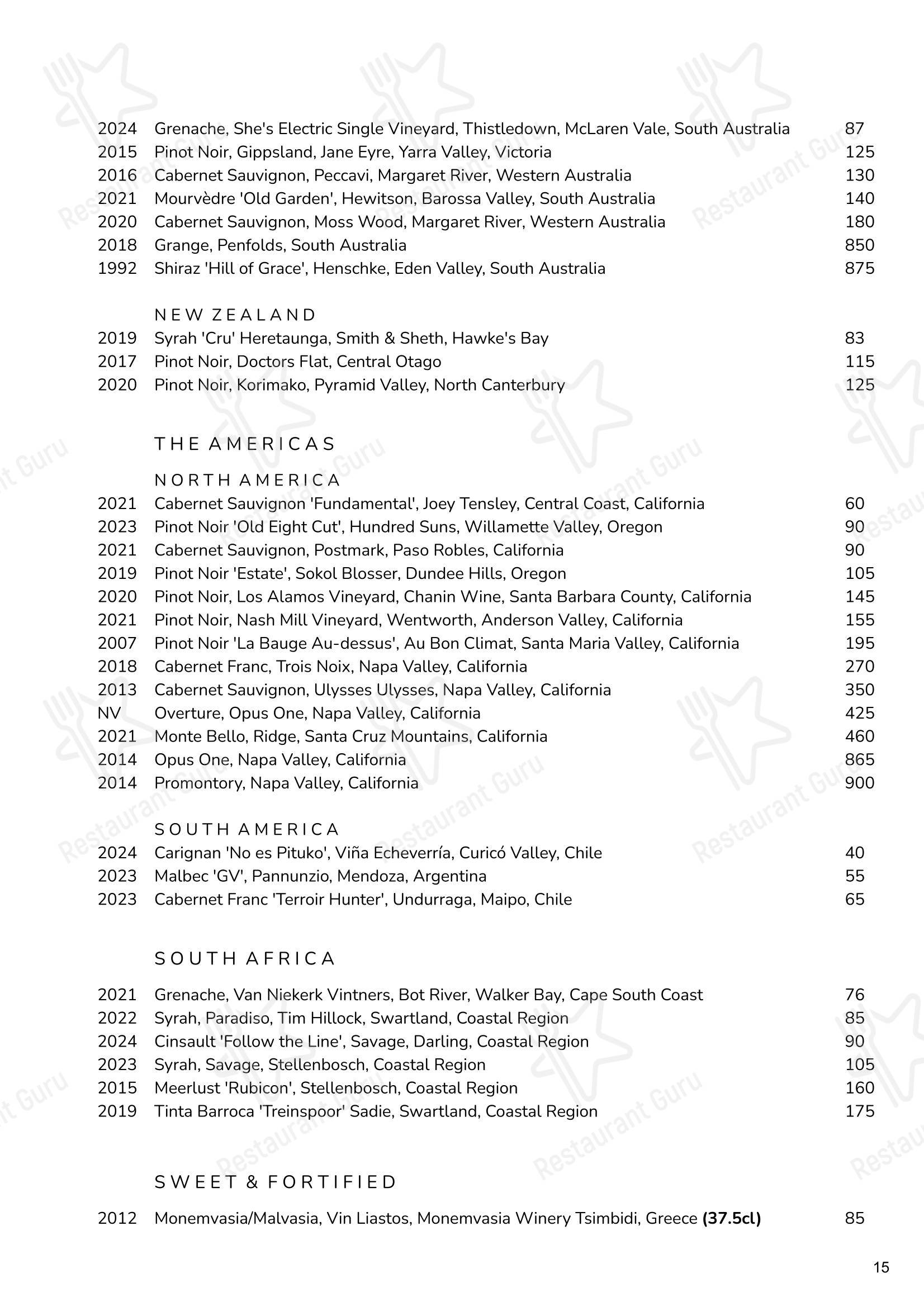 Меню ресторана Cornus - At Home Catering Menu