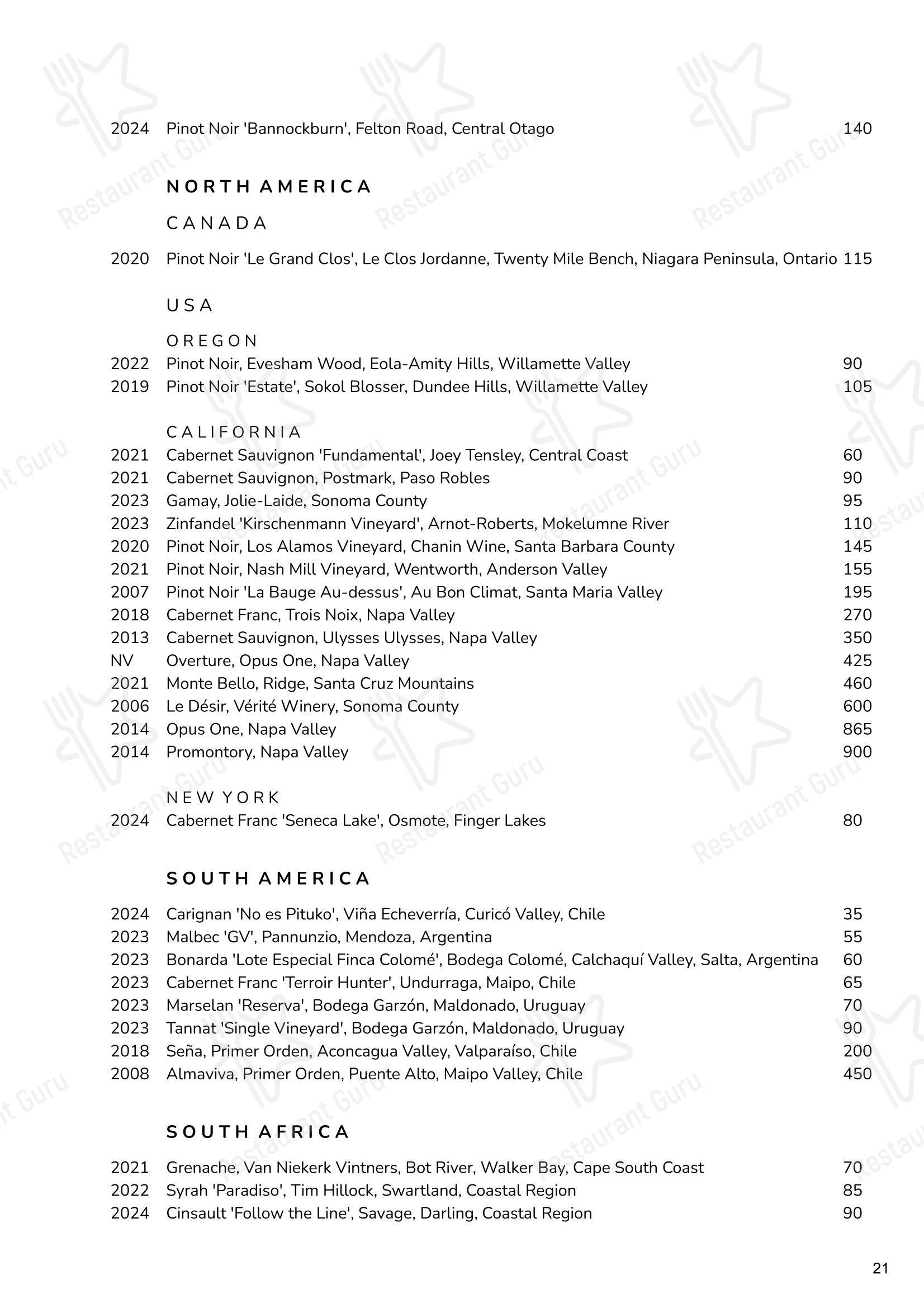 Cornus в Лондоне - Menu bistro