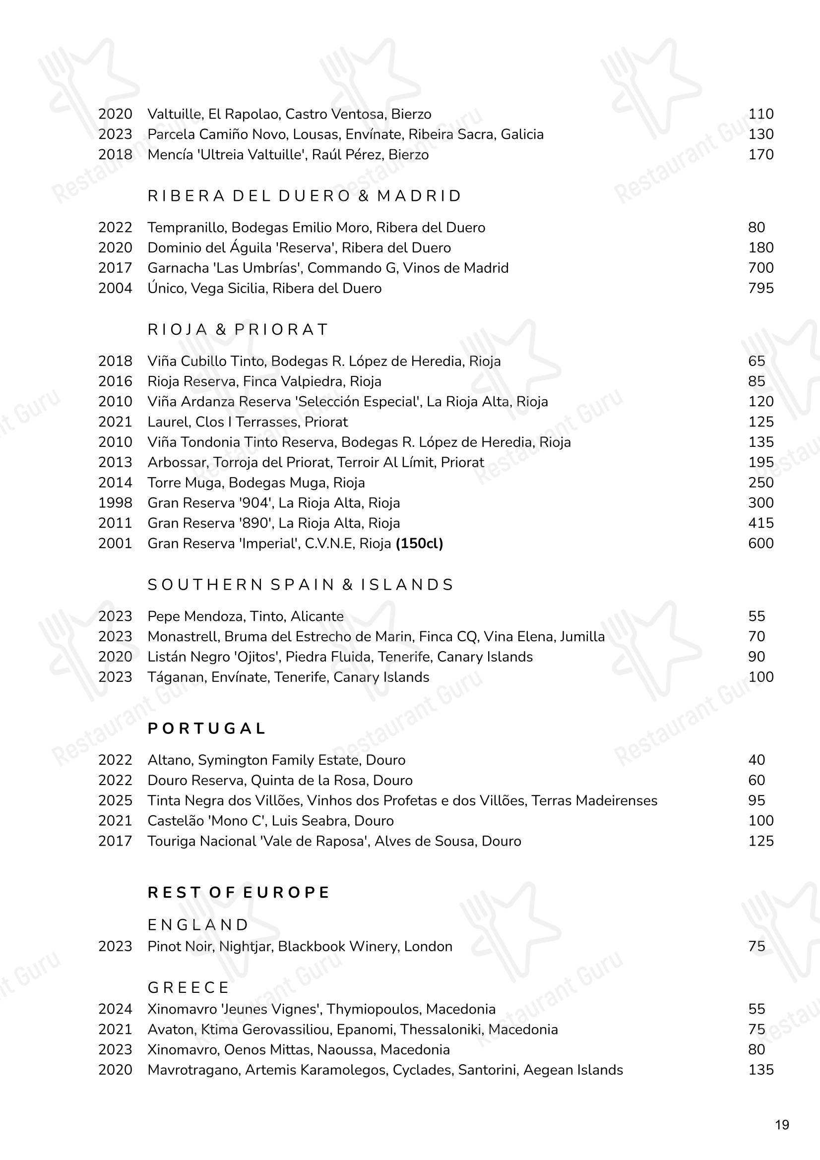 Cornus в Лондоне - Menu bistro