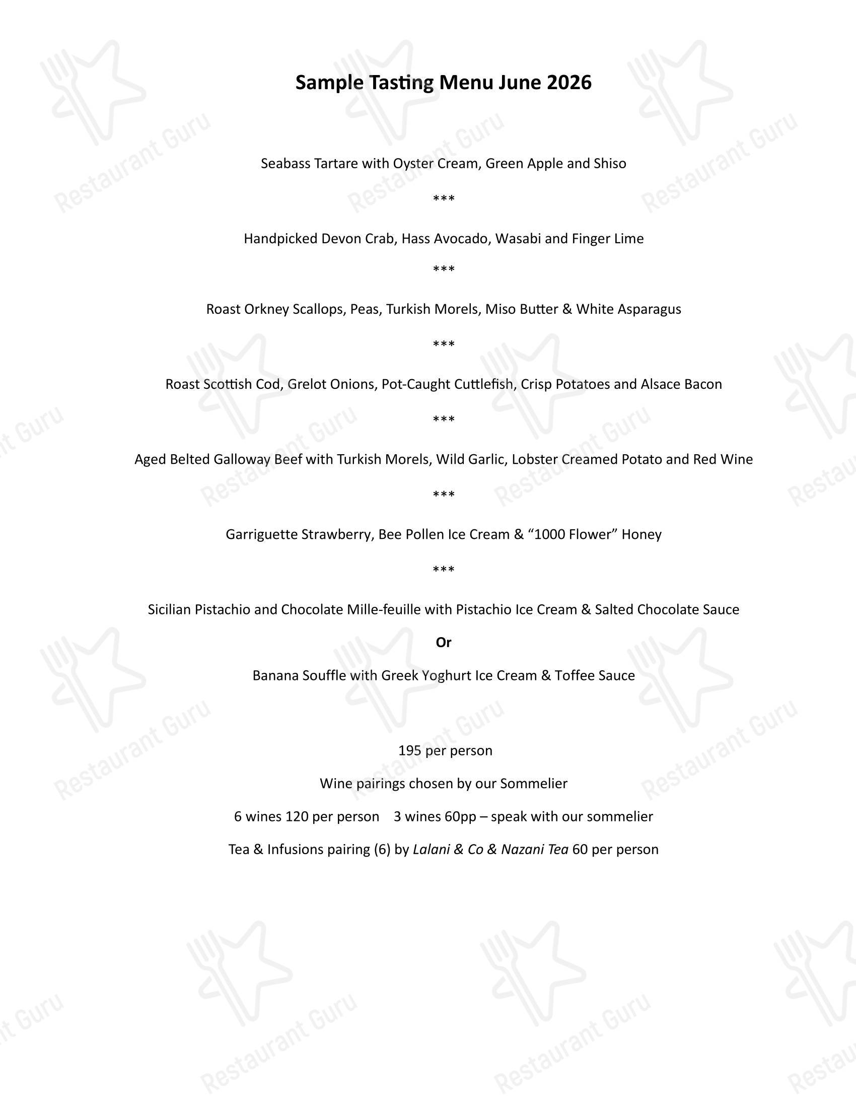 Drink menu ресторана Cornus в Лондоне