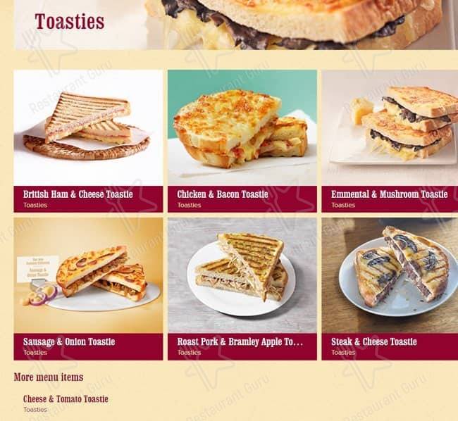 Costa Coffee меню