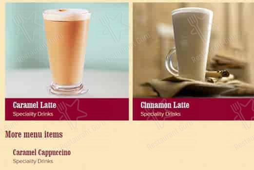 Costa Coffee меню
