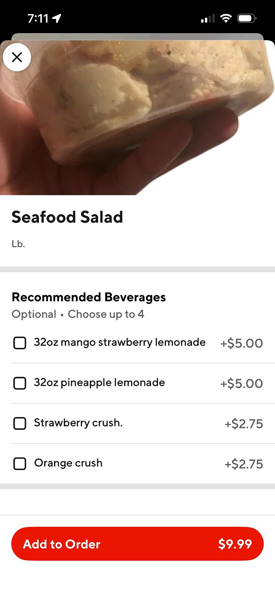 Crabs Plus меню