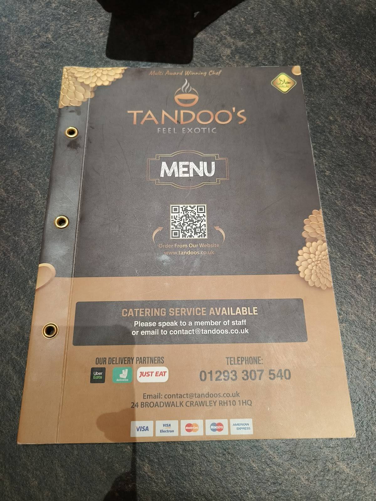 Tandoo’s Crawley меню