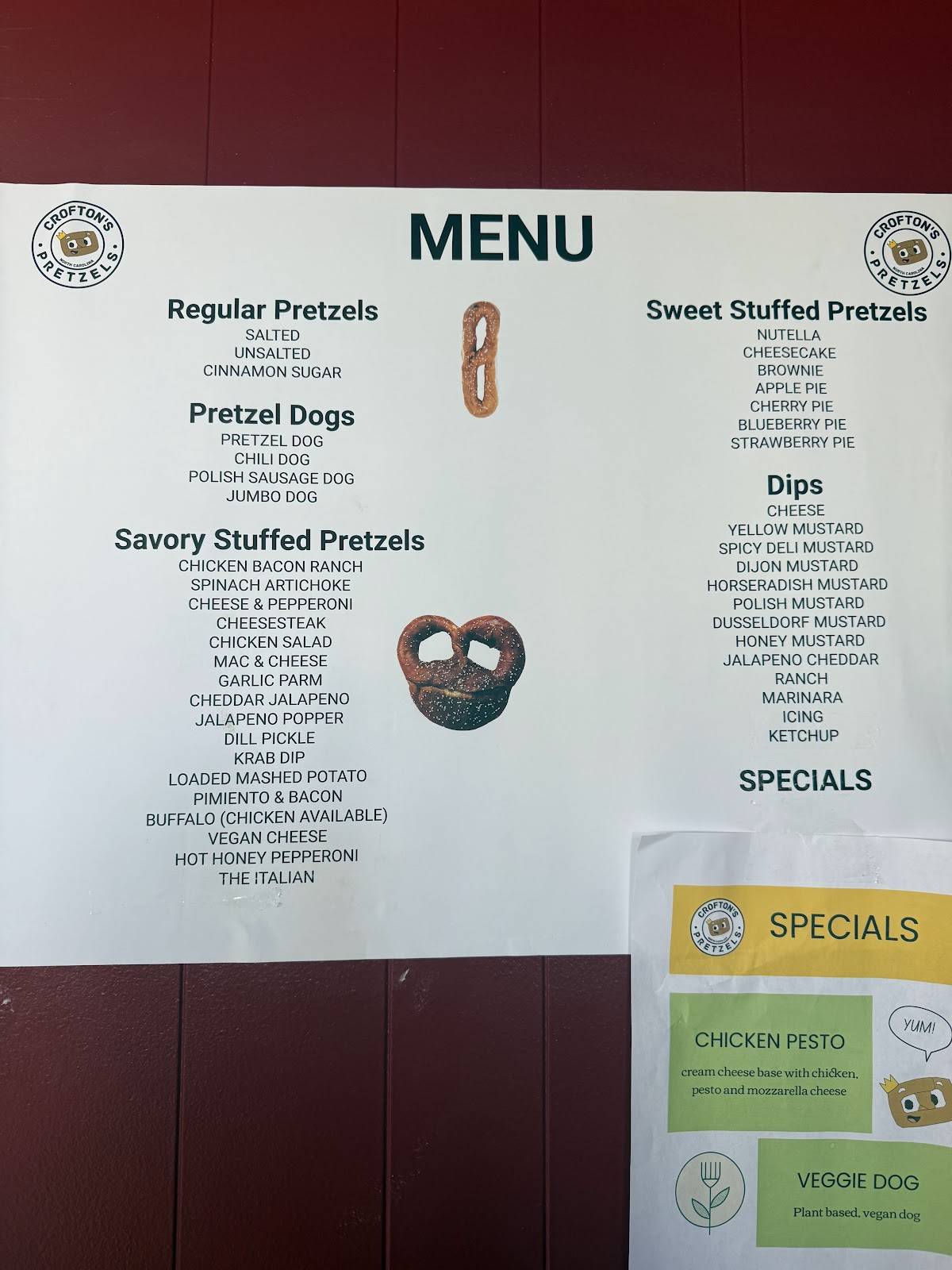 Crofton's Pretzels Raleigh меню