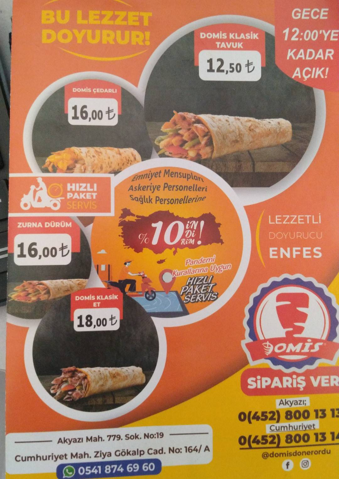 DOMİS меню